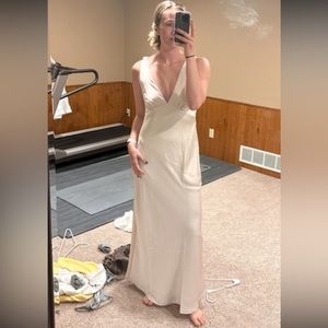 Meshki ‘Maxi Satin Dress With Back Cowl - Silver’